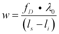 Wzór: w = fD·λ0 / (ls − li)