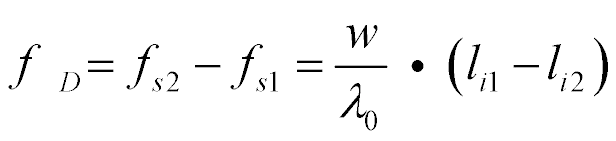 Wzór: fD = fs2 − fs1 = w/λ0 · (li1 − li2)