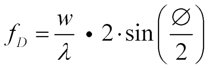 Wzór: fD = w/λ · 2·sin(φ/2)